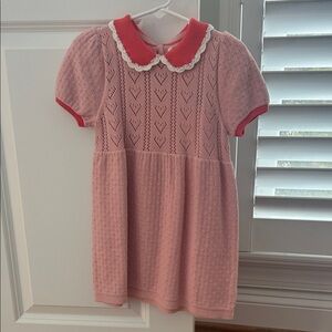 Mini Boden Pink Dress with Red Trim